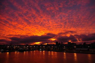 Spectacular sunset in Montevideo