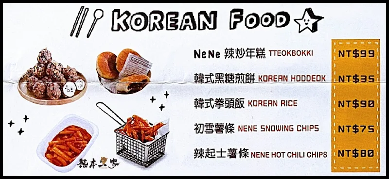 NENE CHICKEN 菜單MENU三峽北大店放大清晰版詳細分類資訊