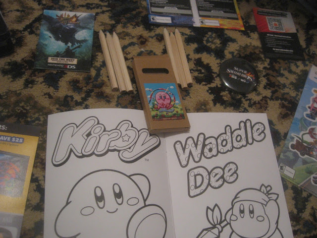 Kirby Rainbow Curse coloured pencils colouring book Waddle Dee