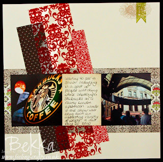 Scrapbook Page featuring the Candlelight Christmas Papers from Stampin' Up! This page was made for the Feeling Crafty Scrapbook Club - find out more about it here