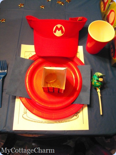           place setting for Mario party