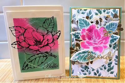 rhapsodyincraft, reverse masking, colouring techniques, good morning magnolia, Stampin' Up!, just Jade, Magenta Madness, friendship cards.