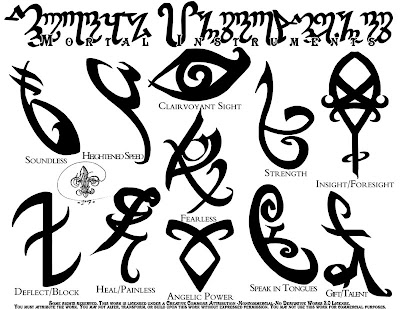 runic tattoos. runes for Cassie Clare,