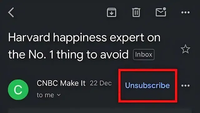 unsubscribe gmail button
