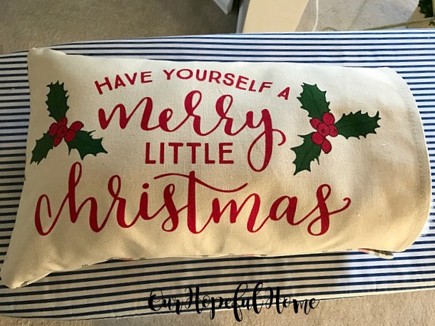 Have Yourself A Merry Little Christmas pillow, Target placemat