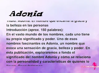 significado del nombre Adonia