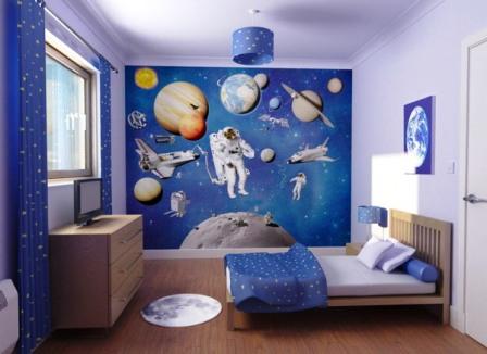 Bedroom Wall  on Bedroom Wall Decor  Children Bedroom Wall Decoration  Space Theme Wall
