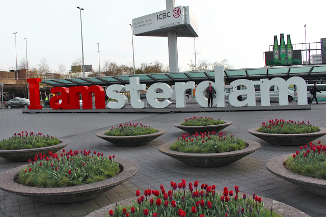 The Butterfly Balcony - Wendy's Week Liverpool to Amsterdam - Me and the 'I amsterdam' sign outside Schiphol Airport/Rail Station