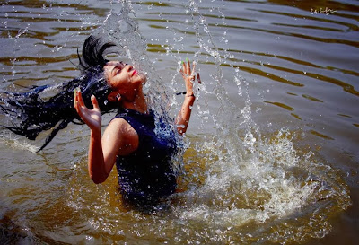 Actress and Model Orchita Sporshia swimming and take bath