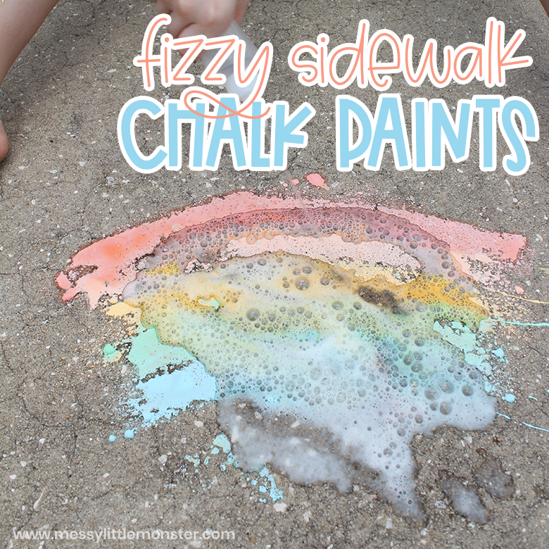 outdoor activities for kids - fizzy sidewalk chalk paint
