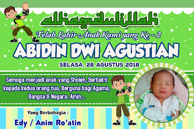 Desain Stiker dan Spanduk / Bannder Kelahiran Bayi - Edisi Ben Ten PSD