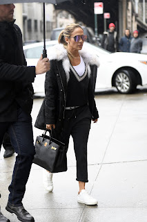 Jennifer Lopez in Black Dress Heading to a Studio in New York City