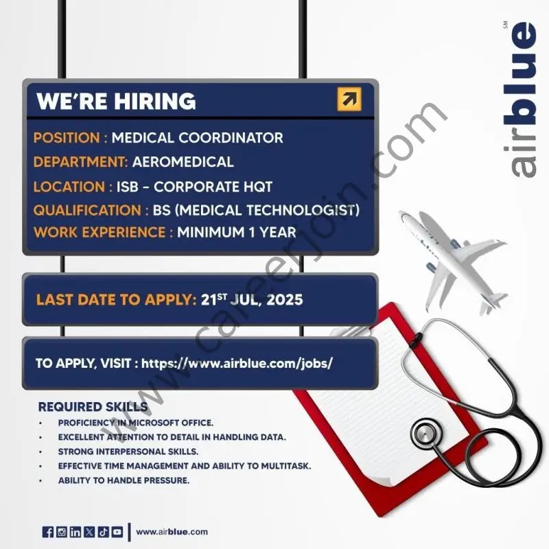 Airblue Pakistan Jobs In Islamabad 2025