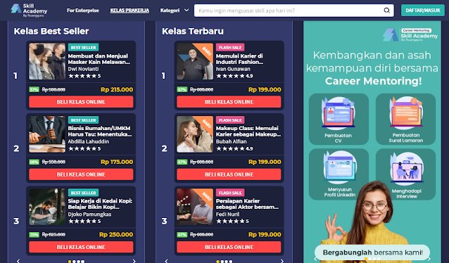 Skill Academy sebagai platform pelatihan terlengkap untuk Kartu Prakerja