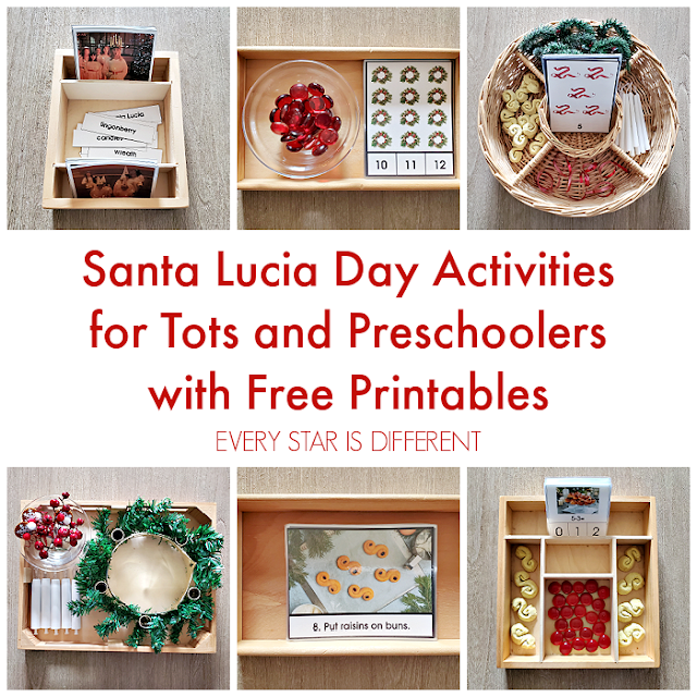 Santa Lucia Day Activities for Tots and Preschoolers with Free Printables