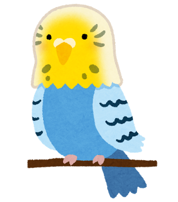 インコのイラスト（黄・青）