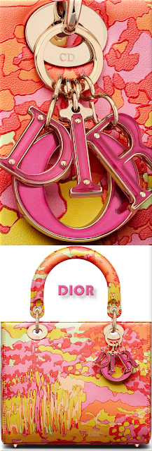 ♦Medium orange multicolor woods all over printed calfskin Lady Dior bag #dior #bags #colorful #brilliantluxury