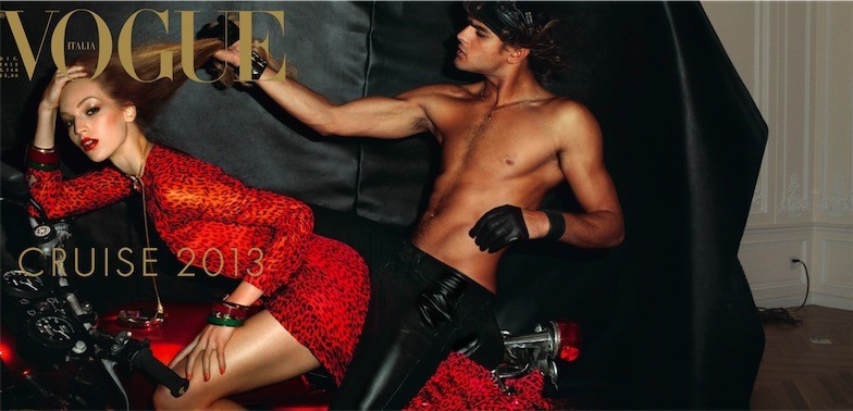  Vogue Italia December 2012 — Vanessa Axente & Marlon Teixeira by Steven Meisel