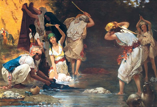 Les femmes du Douar à la rivière par Gustave Achille Guillaumet
