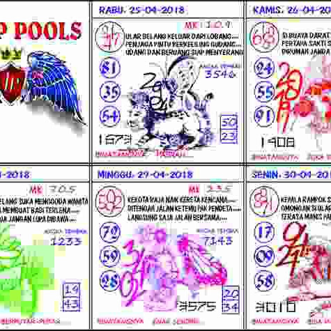 Kode Syair Togel Singapore Pools 25 - 30 April 2018