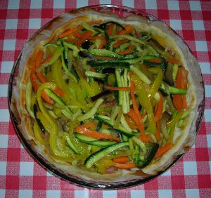 Pie with Pepper, Zucchini, Aubergine and Carrots