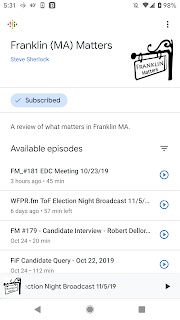 search in "podcasts" for "Franklin Matters"