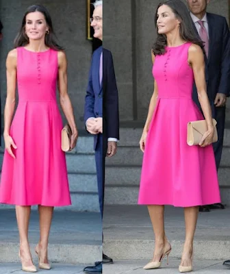 Queen Letizia of Spain fashion during NATO Summit in Spain