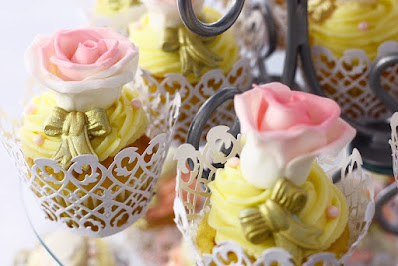 Party cupcakes with roses