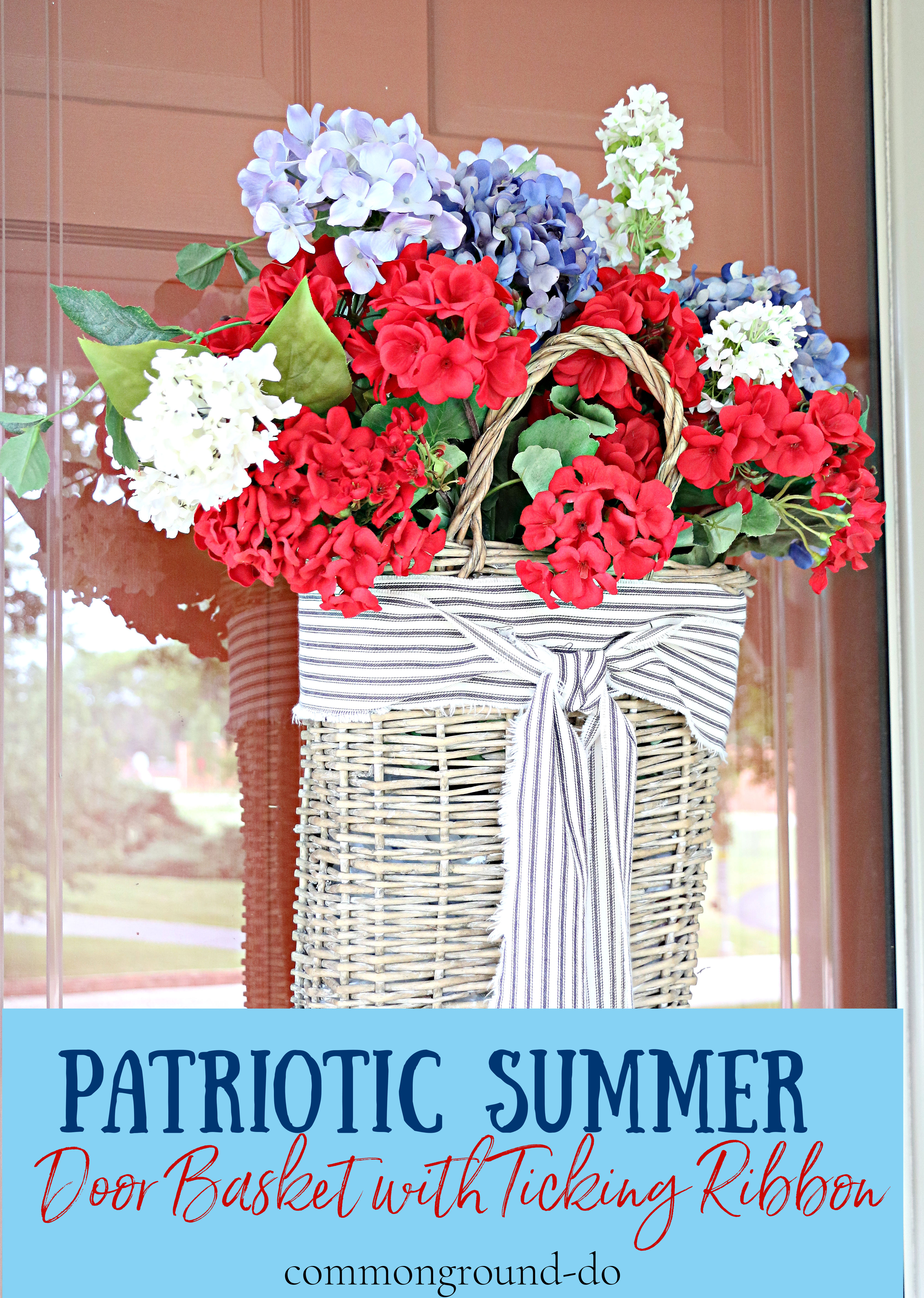 Patriotic Summer Front Door Basket