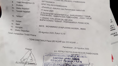 Gabunga Habaib dan Ulama' Madura Laporkan Bupati Dan Pihak KCM Ke Polres Pamekasan