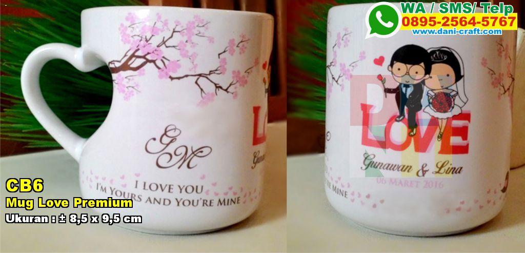 Mug Love Premium Souvenir Pernikahan 