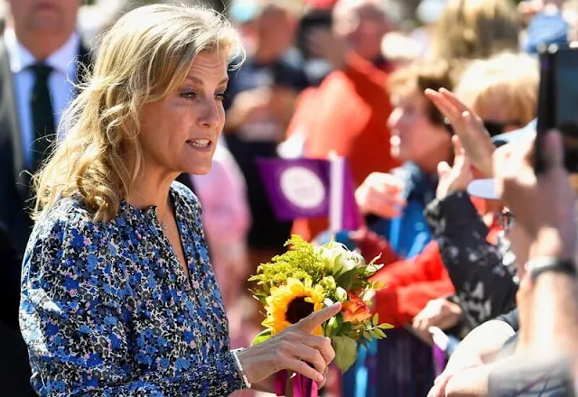 Countess of Wessex wore a flower field tiered maxi dress by ME + EM. Queen Elizabeth II's platinum jubilee celebrations