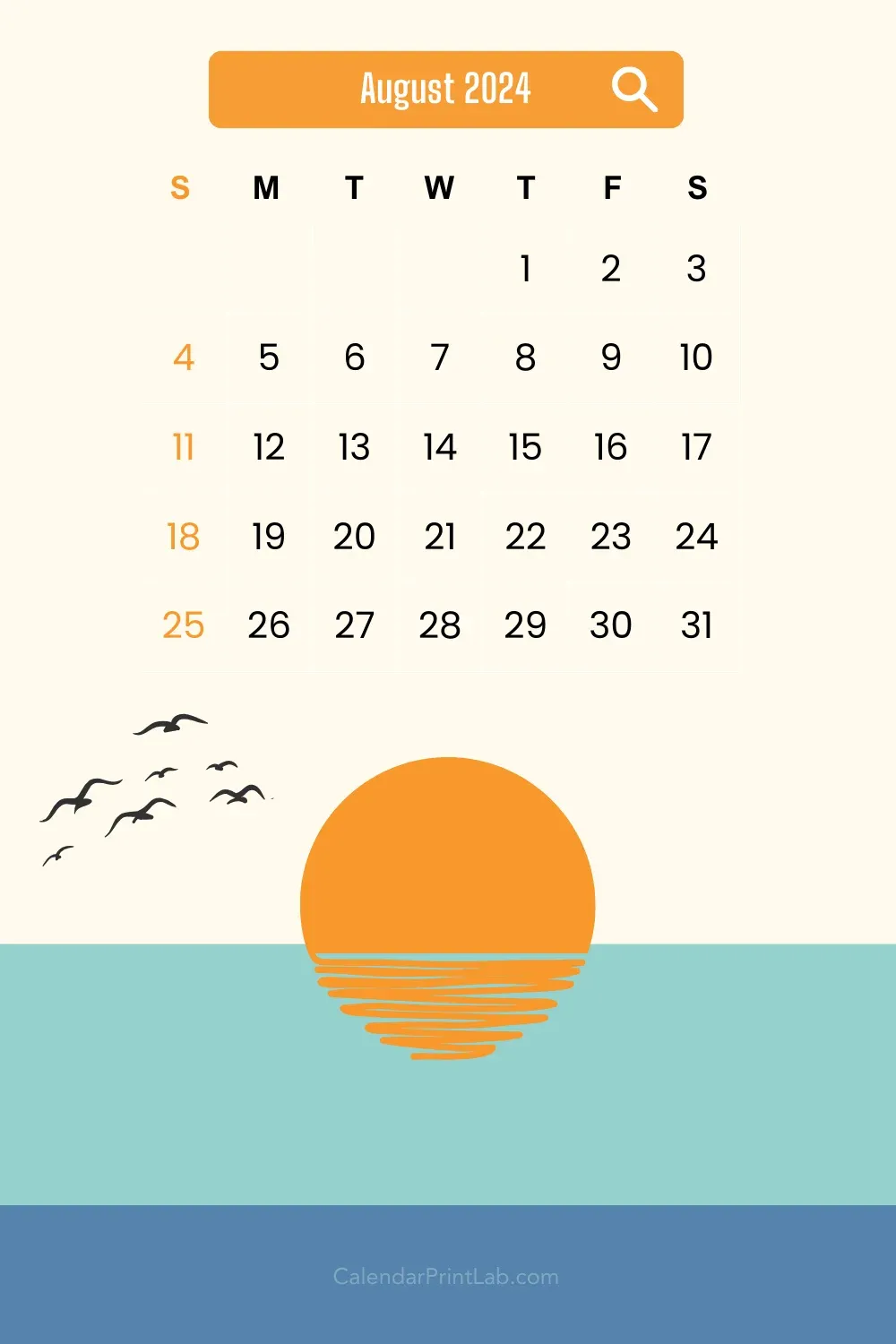 iPhone August 2024 Calendar Wallpaper