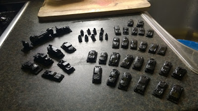 12mm collection - primed with black paint.