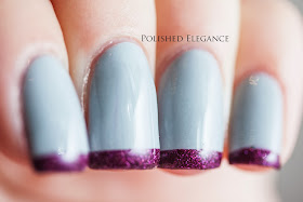 IsaDora - Chateau Grey nail polish grey and pink funky french manicure nail art