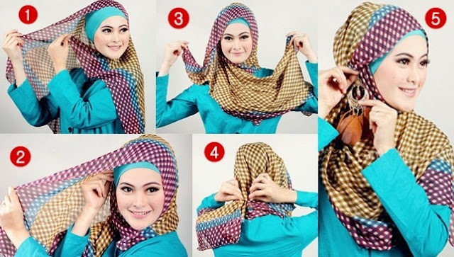 cara memakai hijab modern simple segi empat