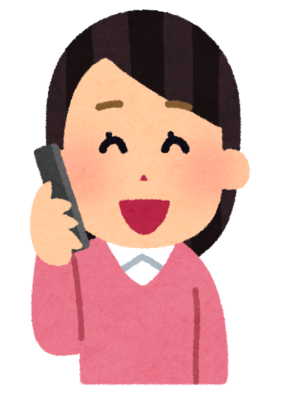 いろいろな表情の電話をする人のイラスト 女性 かわいいフリー素材集 いらすとや