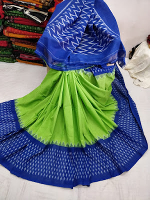 Exclusive Ikkat/Ekat merceraized cotton sarees with blouse piece | No COD cash on delivery available