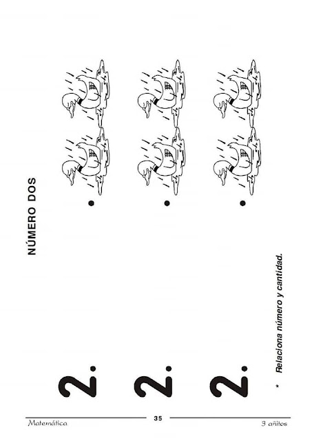Actividades del Número 2 de Lógico Matemático de 3 años