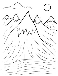Download Mountain Pictures: Mountains Coloring Page