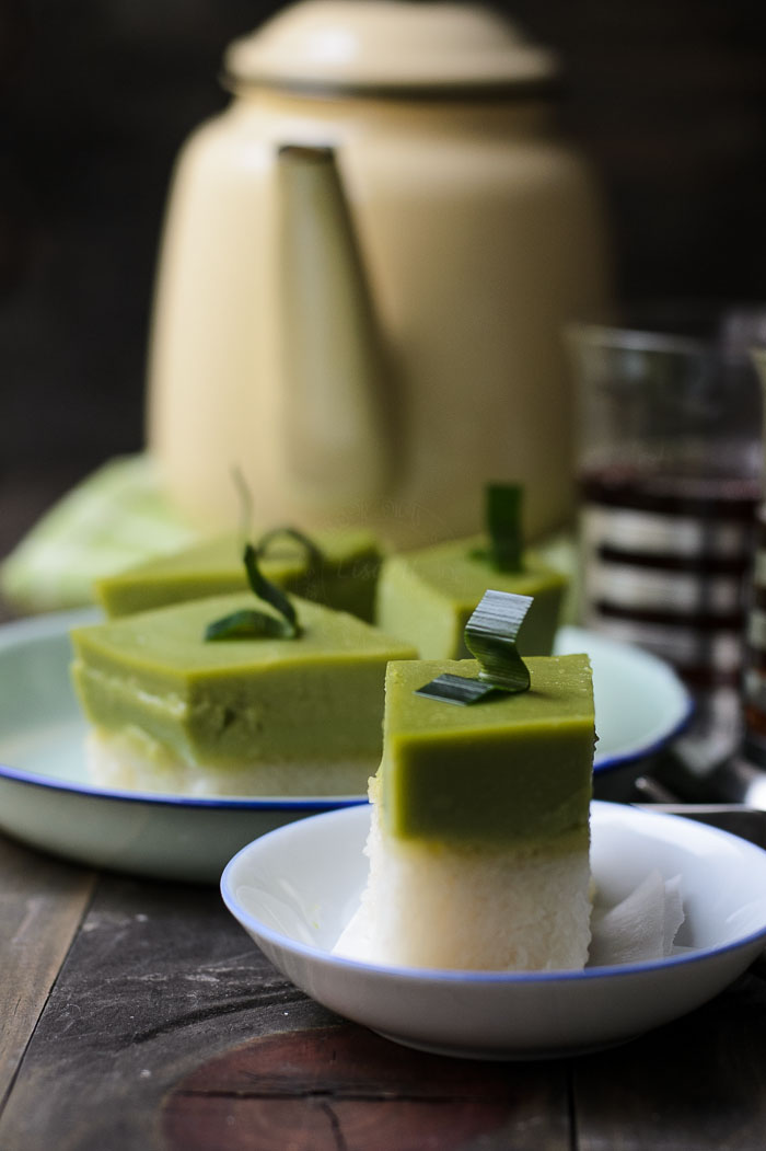 Pandan Custard-Glutinous Rice Layers/ Kuih Seri Muka 