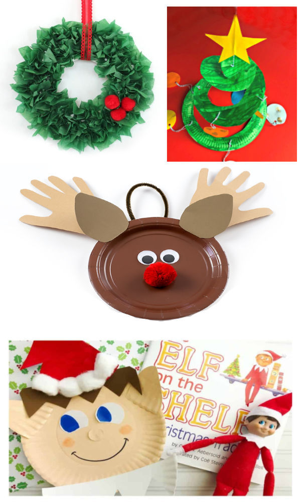 Tons of fun & creative holiday crafts for kids, all made using a paper plate. #paperplatecraftsforkids #paperplatechristmascrafts #holidaypaperplatecrafts #christmaspaperplatecrafts #christmascraftsfortoddlers #christmascrafts #growingajeweledrose #activitiesforkids