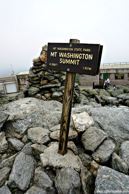 Señal de la Cima en Mount Washington, New Hampshire