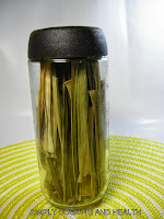 Dried pandan leaf stored in a bottle