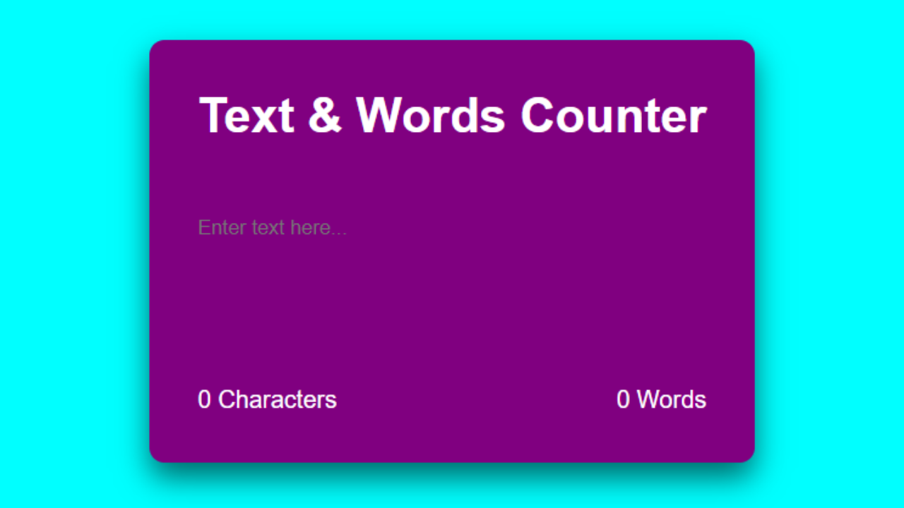 Text & Word Counter using JavaScript