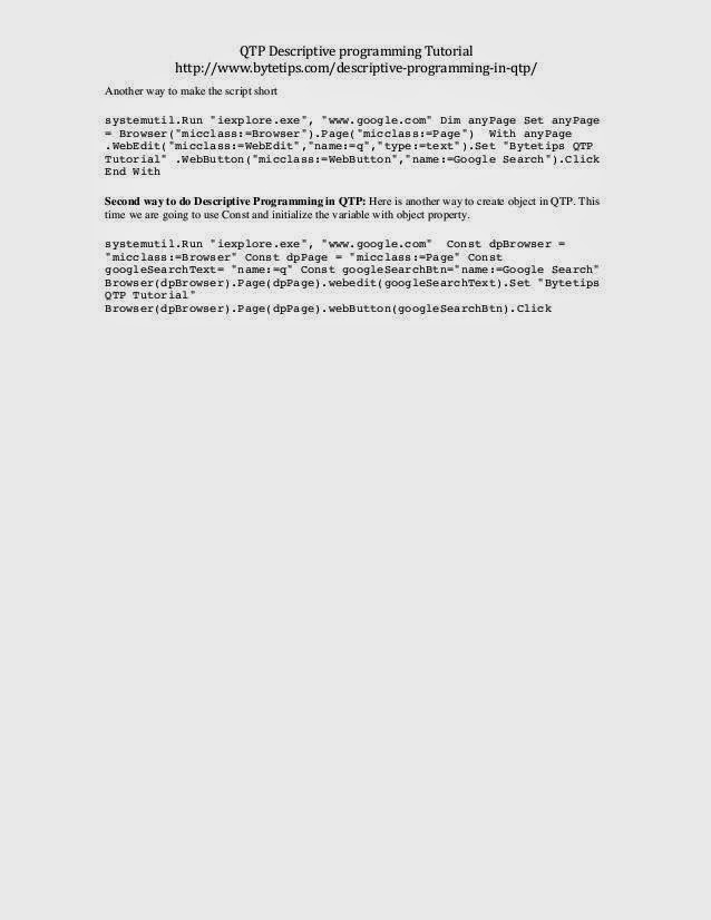 VBSCRIPT FOR QTP TUTORIAL PDF DOWNLOAD