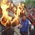 JKLF Chairman Yasin Malik leading a protest rally and a torch lit rally in Down Town, Srinagar against Separate Settlements for KP's in Kashmir.