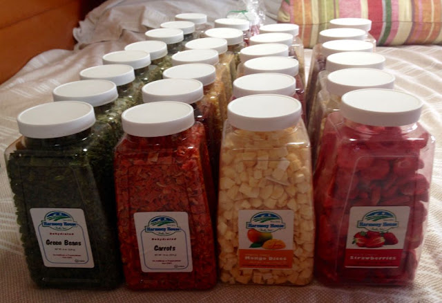 dehydrated veggies and freeze dried fruits for a sailing trip to the Bahamas