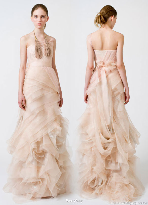 SaintPatrick 39s day wedding anyone This one is a Peach gown by Vera Wang