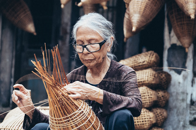 Handicraft village of bamboo fishing trap